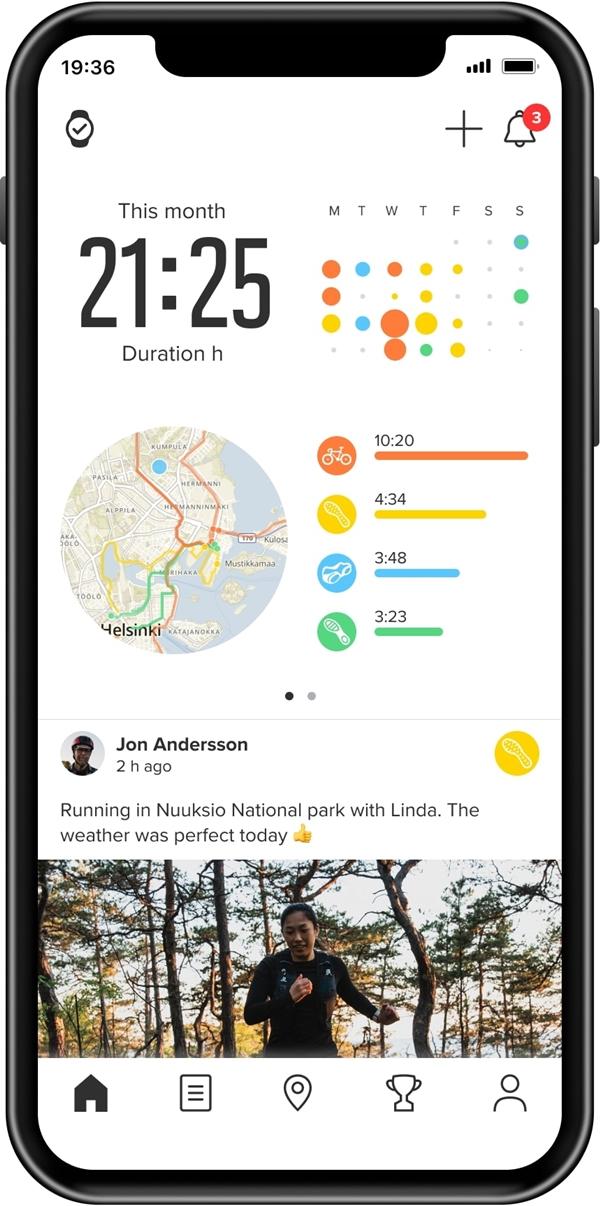 Suunto App widok główny