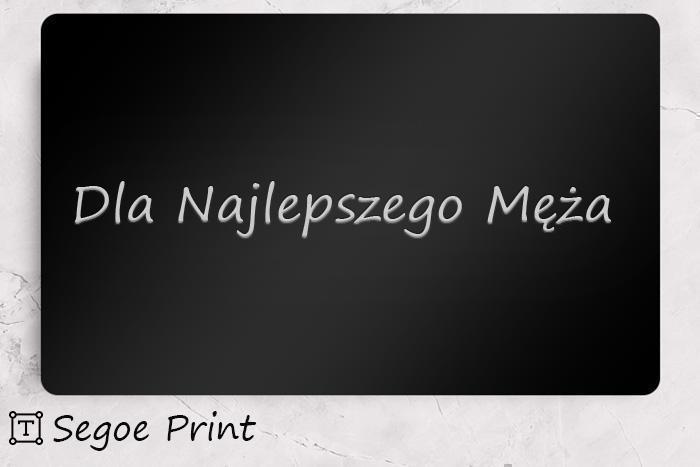 Grawerowanie na tabliczce Segoe Print